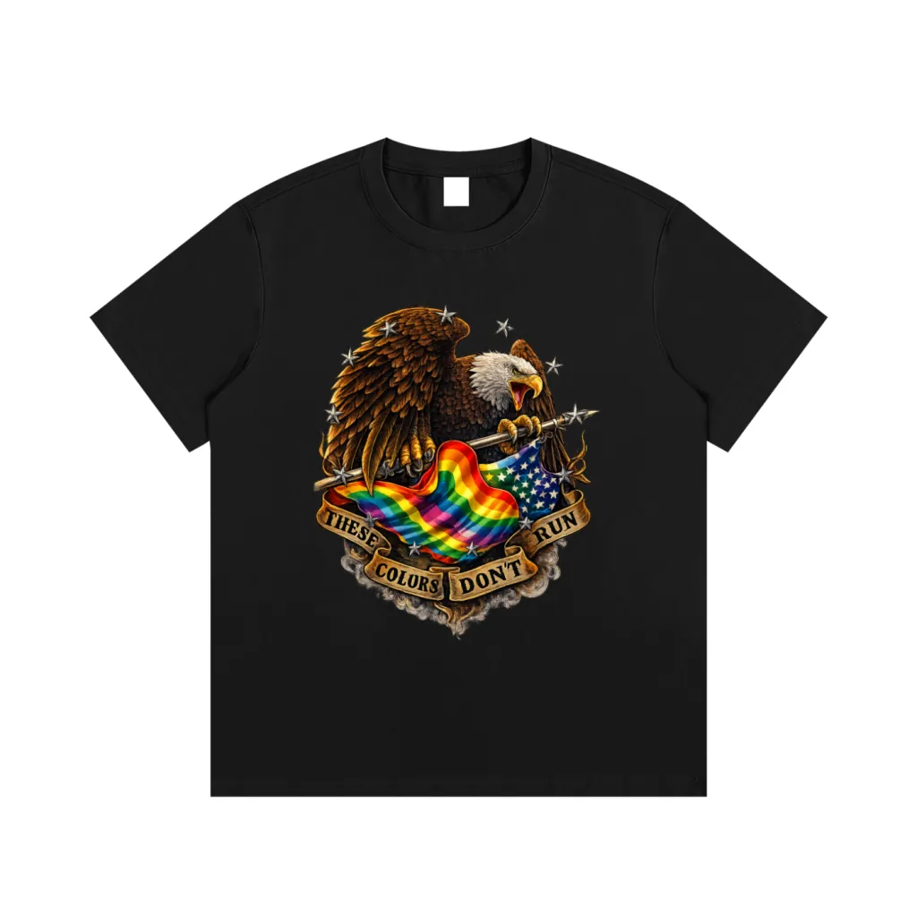 These Colors Don't Run - Eagle with rainbow and American flag