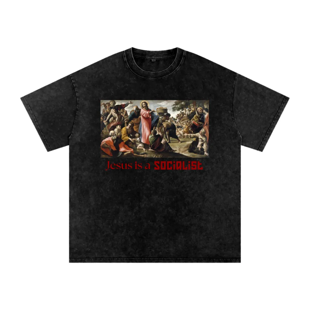 Jesus is a Socialist - Feeding the multitudes painting